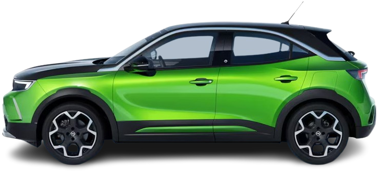 Фотография Opel Mokka Electric 54 kWh (2023-…) сбоку на прозрачном фоне