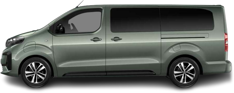 Фотография Peugeot e-Traveller L3 50 kWh (2024-...) сбоку на прозрачном фоне