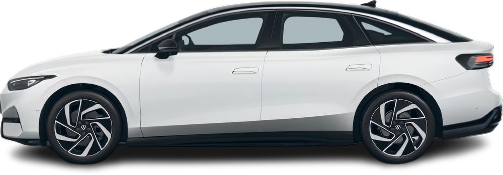 Фотография Volkswagen ID.7 Pro (2023-…) сбоку на прозрачном фоне