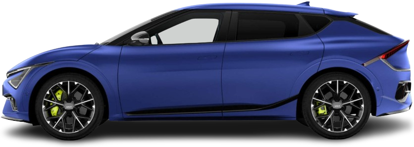 Фотография Kia EV6 GT (2025-…) сбоку на прозрачном фоне