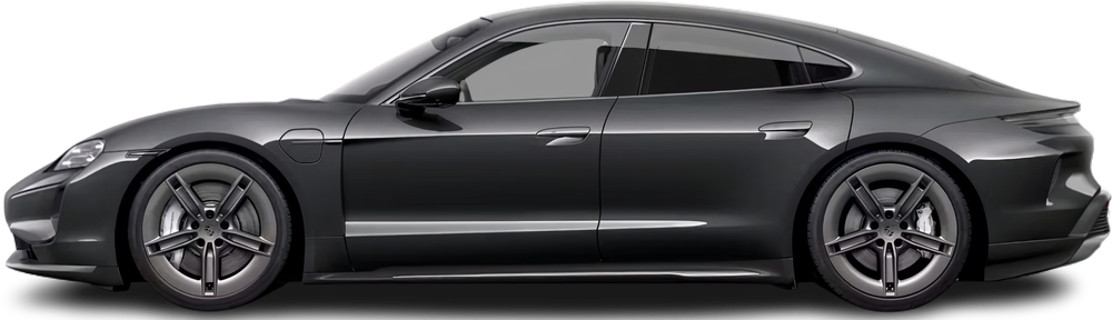Фотография Porsche Taycan Turbo (2020-2024) сбоку на прозрачном фоне