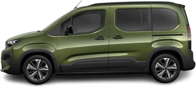 Фотография Peugeot e-Rifter M 50 kWh (2024-...) сбоку на прозрачном фоне