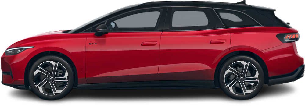 Фотография Volkswagen ID.7 Tourer GTX (2024-…) сбоку на прозрачном фоне