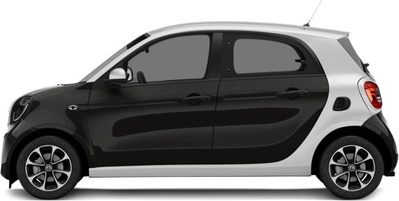 Фотография Smart EQ forfour (2017-2019) сбоку на прозрачном фоне