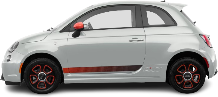 Фотография Fiat 500e Hatchback 24 kWh (2013-2019) сбоку на прозрачном фоне