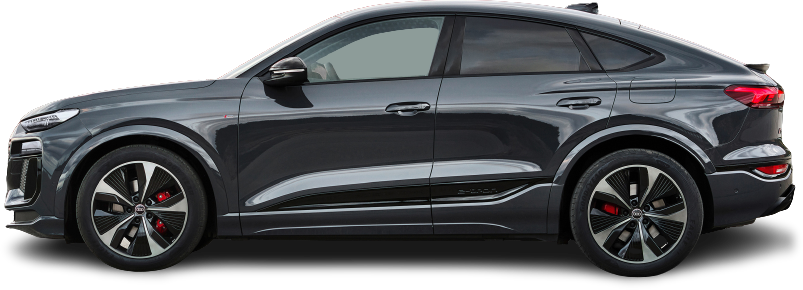 Фотография Audi Q6 Sportback e-tron quattro (2025-…) сбоку на прозрачном фоне