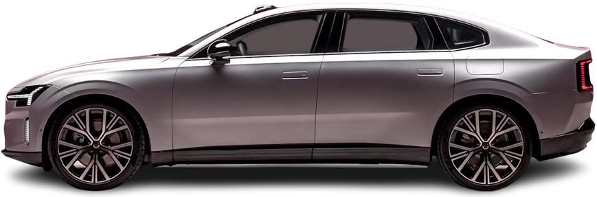 Фотография Volvo ES90 Twin Motor (2025-…) сбоку на прозрачном фоне
