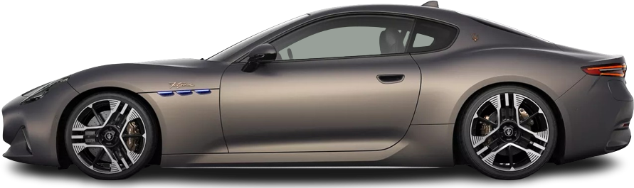 Фотография Maserati GranTurismo Folgore (2024-…) сбоку на прозрачном фоне