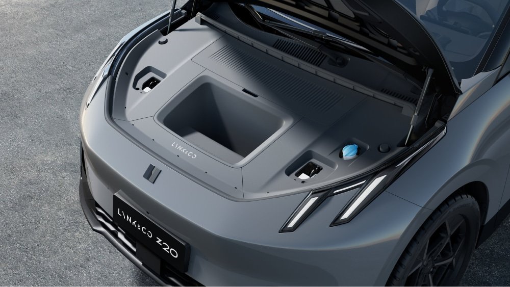 Lynk & Co 02 (2025-...) передний багажник (frunk), под капотом, место для хранения, груз, вместимость, дополнительное пространство