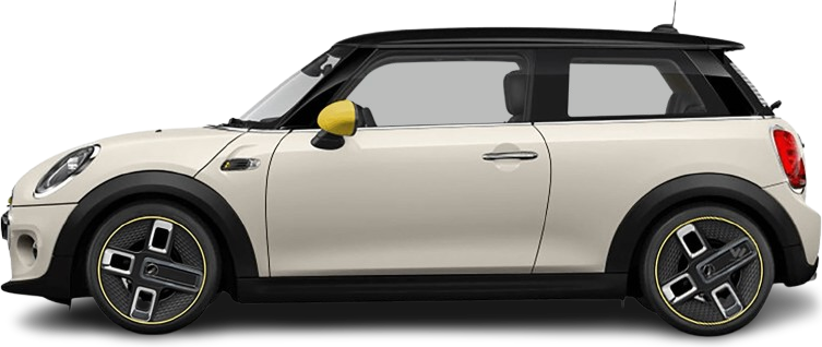 Фотография Mini Cooper SE (2020-2021) сбоку на прозрачном фоне