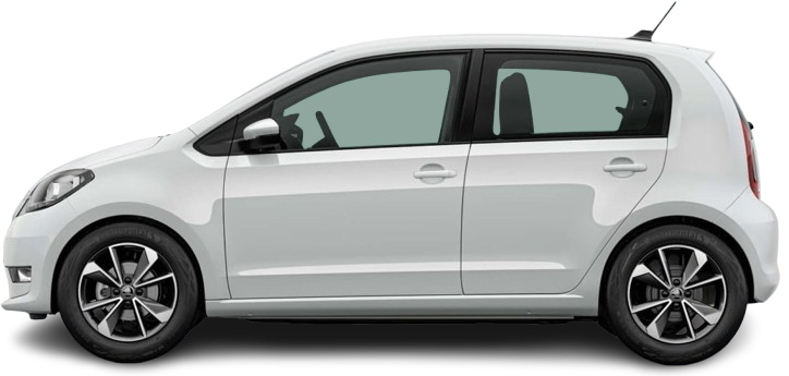 Фотография Škoda Citigo-e iV (2019-2021) сбоку на прозрачном фоне