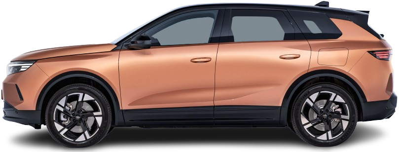 Фотография Opel Grandland Electric 82 kWh (2024-…) сбоку на прозрачном фоне