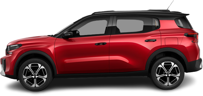 Фотография Citroën e-C3 Aircross Extended Range (2025-…) сбоку на прозрачном фоне
