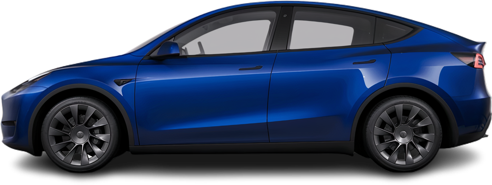 Фотография Tesla Model Y Standard Range RWD (2021-2025) сбоку на прозрачном фоне