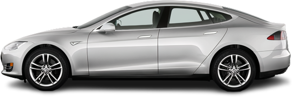 Фотография Tesla Model S 85 (2012-2016) сбоку на прозрачном фоне