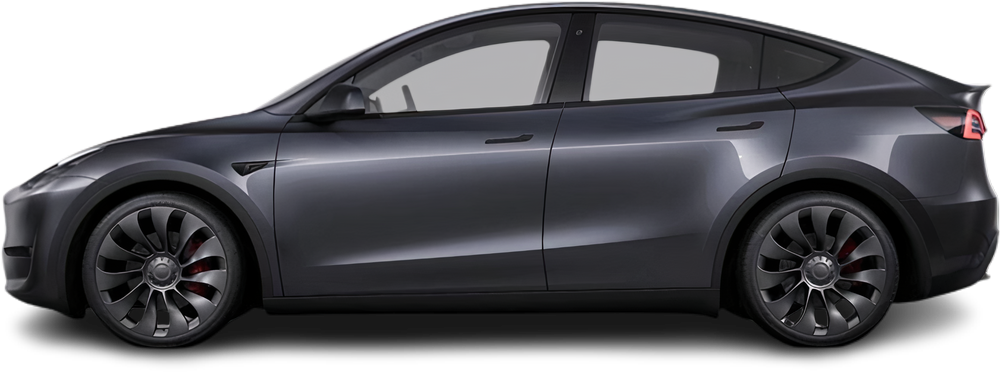 Фотография Tesla Model Y Performance (2020-2025) сбоку на прозрачном фоне