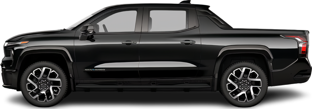Фотография Chevrolet Silverado EV LT Extended Range (2025-…) сбоку на прозрачном фоне