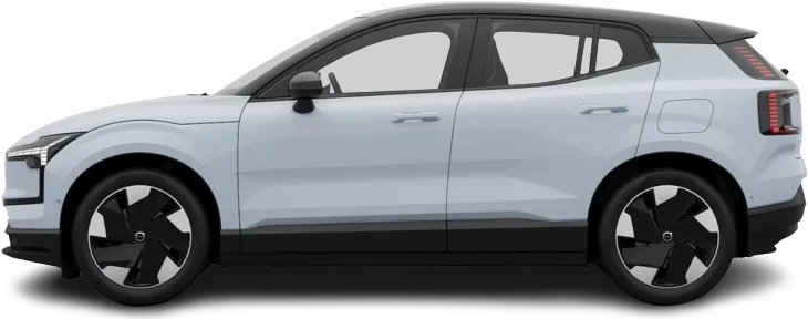 Фотография Volvo EX30 Single Motor Extended Range (2023-…) сбоку на прозрачном фоне