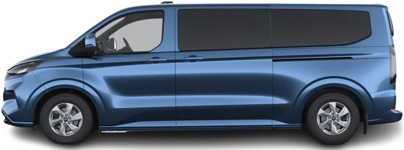 Фотография Ford e-Tourneo Custom L2 160 kW (2024-...) сбоку на прозрачном фоне