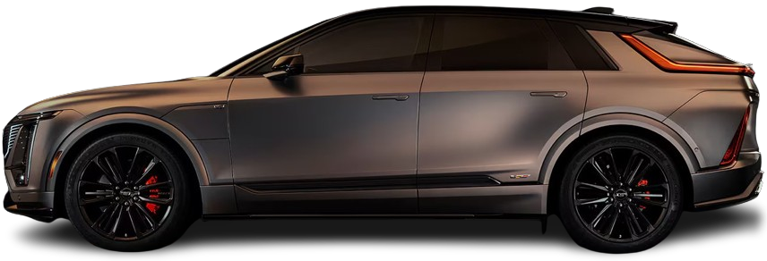 Фотография Cadillac Lyriq V (2025-…) сбоку на прозрачном фоне