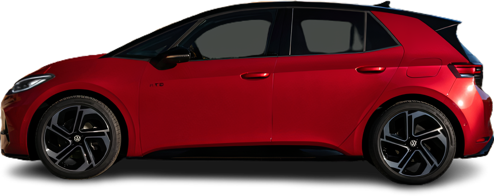 Фотография Volkswagen ID.3 GTX (2024-…) сбоку на прозрачном фоне
