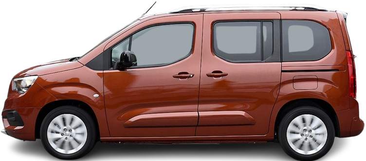 Фотография Opel Combo Electric Life 50 kWh (2021-2024) сбоку на прозрачном фоне