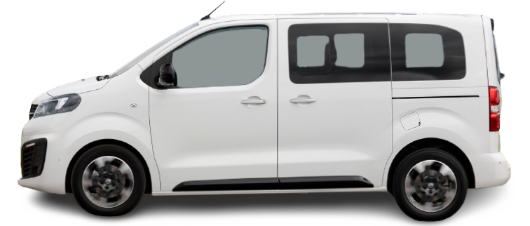 Фотография Opel Zafira Electric Life S 50 kWh (2020-2021) сбоку на прозрачном фоне