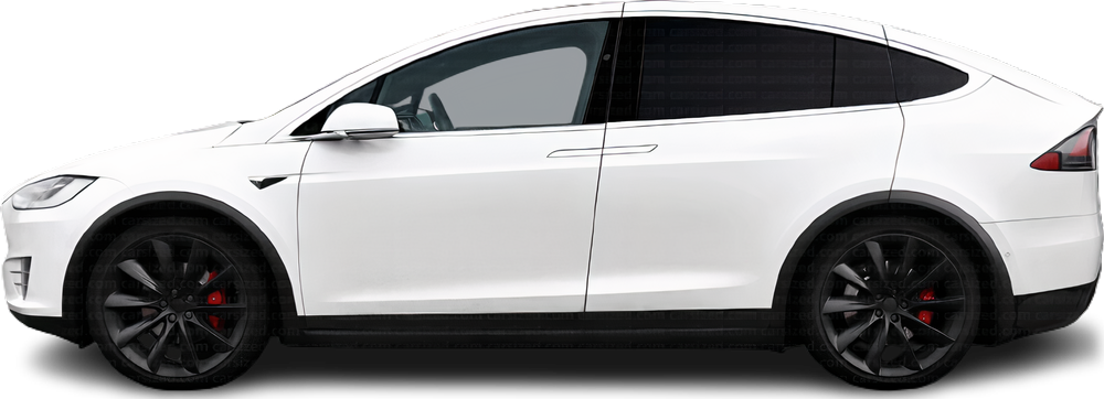 Фотография Tesla Model X P100D (2016-2019) сбоку на прозрачном фоне