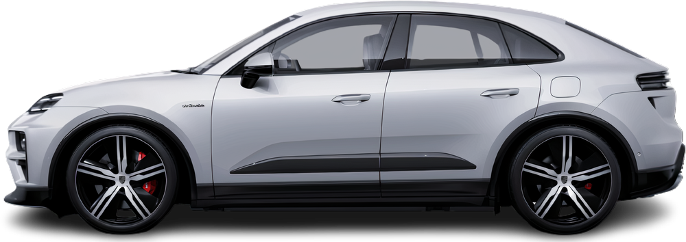 Фотография Porsche Macan Turbo Electric (2024-…) сбоку на прозрачном фоне