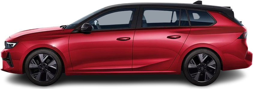 Фотография Opel Astra Electric Sports Tourer (2023-…) сбоку на прозрачном фоне