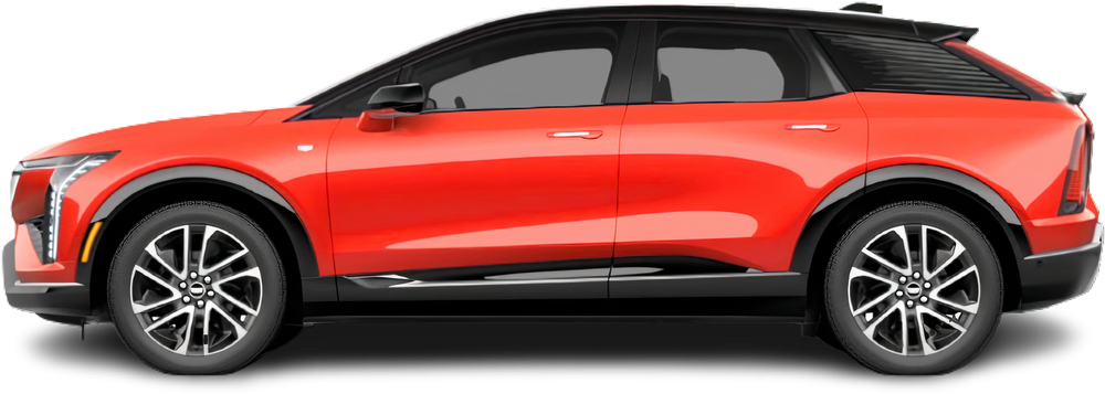 Фотография Cadillac Optiq AWD (2024-…) сбоку на прозрачном фоне