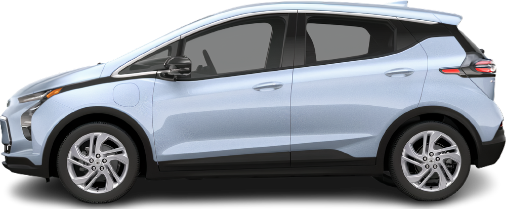 Фотография Chevrolet Bolt EV Gen 3 (2022-2023) сбоку на прозрачном фоне