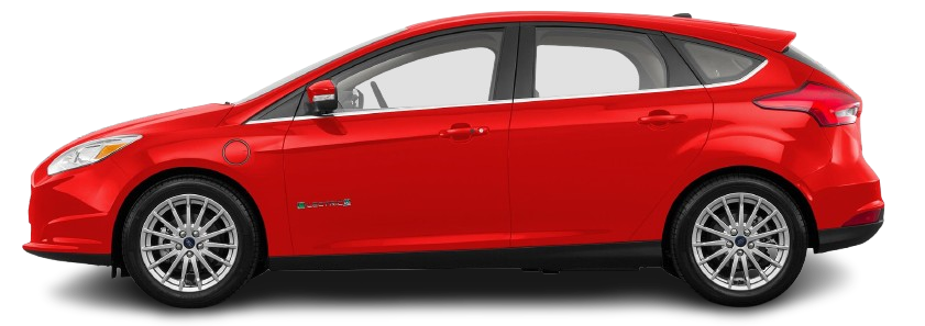Фотография Ford Focus Electric 33 kWh (2017-2018) сбоку на прозрачном фоне