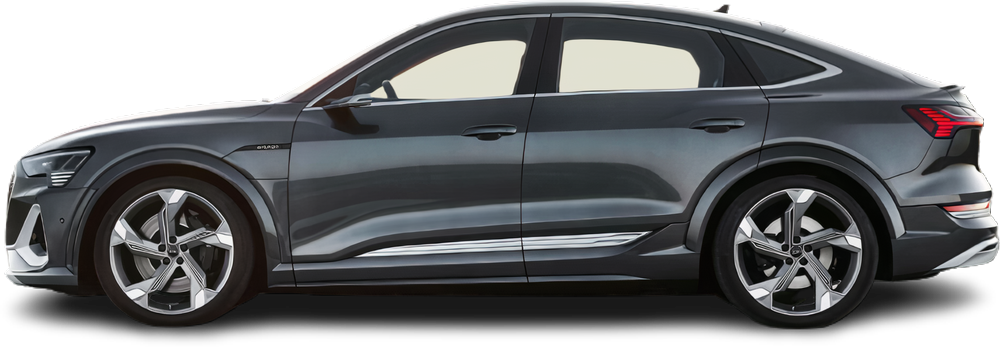 Фотография Audi e-tron Sportback S (2020-2022) сбоку на прозрачном фоне