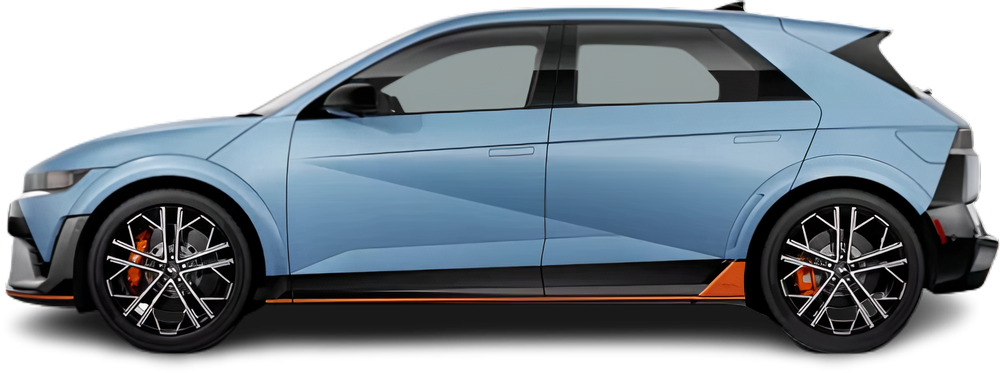Фотография Hyundai Ioniq 5 N (2023-…) сбоку на прозрачном фоне