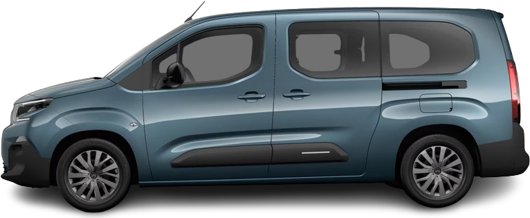 Фотография Citroën e-Berlingo XL 50 kWh (2024-…) сбоку на прозрачном фоне