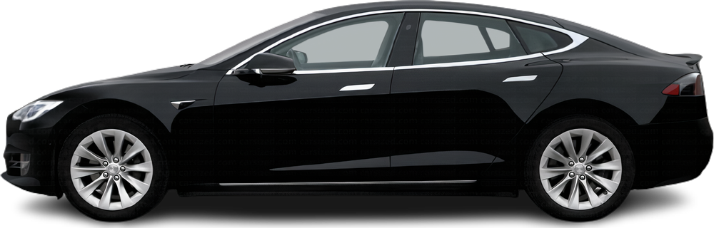 Фотография Tesla Model S 70 (2016) сбоку на прозрачном фоне