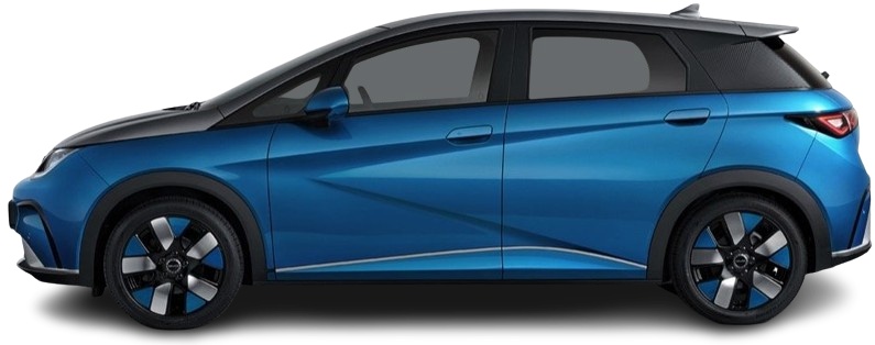 Фотография BYD Dolphin Comfort/Design (2023-…) сбоку на прозрачном фоне