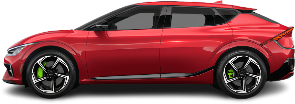Фотография Kia EV6 GT (2022-2024) сбоку на прозрачном фоне