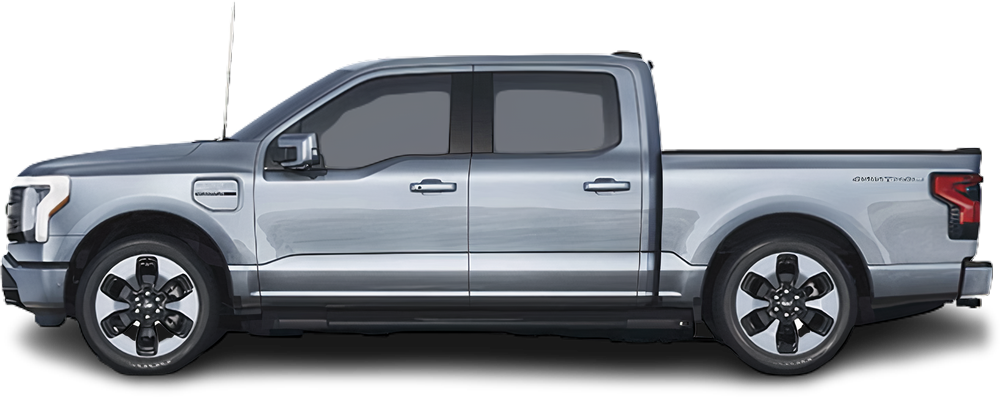 Фотография Ford F-150 Lightning Extended Range (2022-…) сбоку на прозрачном фоне