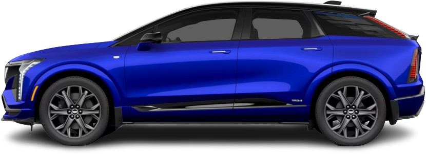 Фотография Cadillac Optiq V (2025-…) сбоку на прозрачном фоне