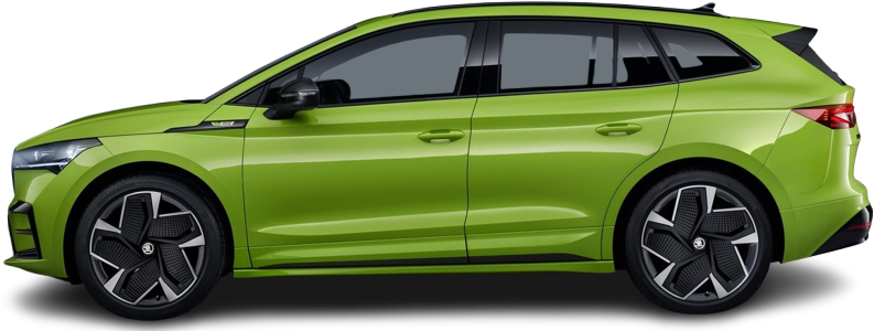 Фотография Škoda Enyaq RS (2023-2025) сбоку на прозрачном фоне