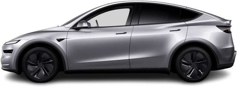 Фотография Tesla Model Y Long Range RWD (2025-...) сбоку на прозрачном фоне