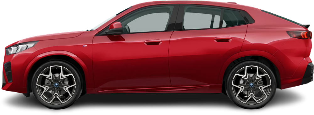 Фотография BMW iX2 eDrive20 (2024-…) сбоку на прозрачном фоне