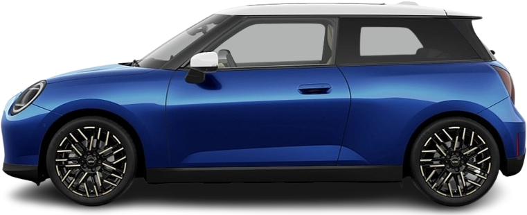 Фотография Mini Cooper SE (2023-…) сбоку на прозрачном фоне