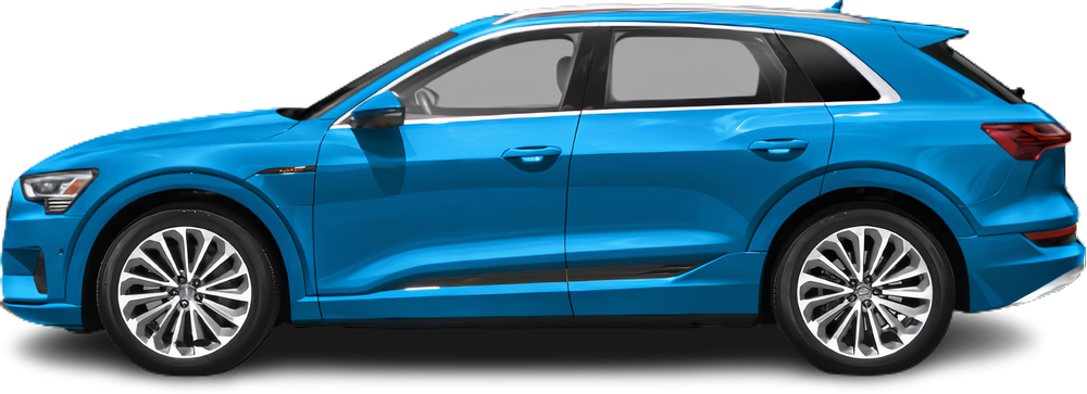 Фотография Audi e-tron 55 quattro (2019-2022) сбоку на прозрачном фоне