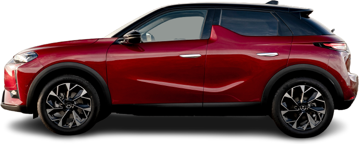 Фотография DS 3 E-Tense (2022-…) сбоку на прозрачном фоне