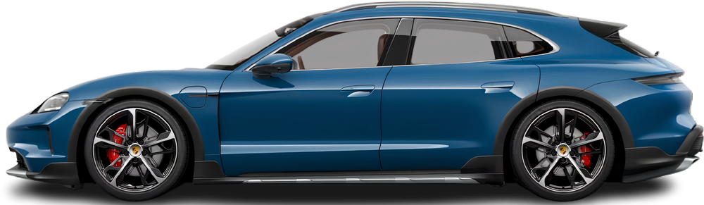 Фотография Porsche Taycan 4S Cross Turismo (2021-2024) сбоку на прозрачном фоне