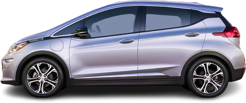 Фотография Chevrolet Bolt EV Gen 1 (2017-2019) сбоку на прозрачном фоне