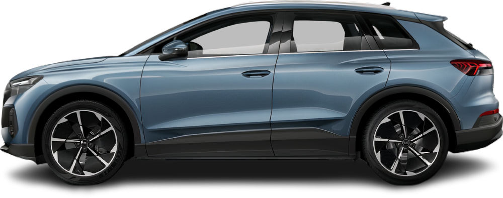 Фотография Audi Q4 e-tron 45 quattro (2021-…) сбоку на прозрачном фоне